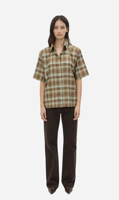 Camilla & Marc | Arian Short Sleeve Check Shirt - Chocolate Check