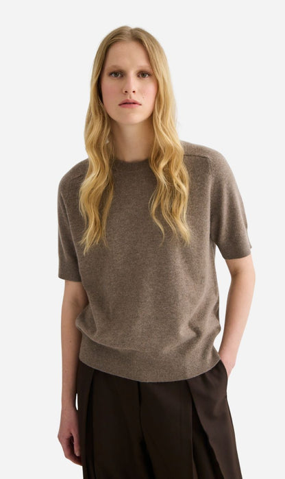Laing | Jasper Short Sleeve Crewneck - Cocoa Marle