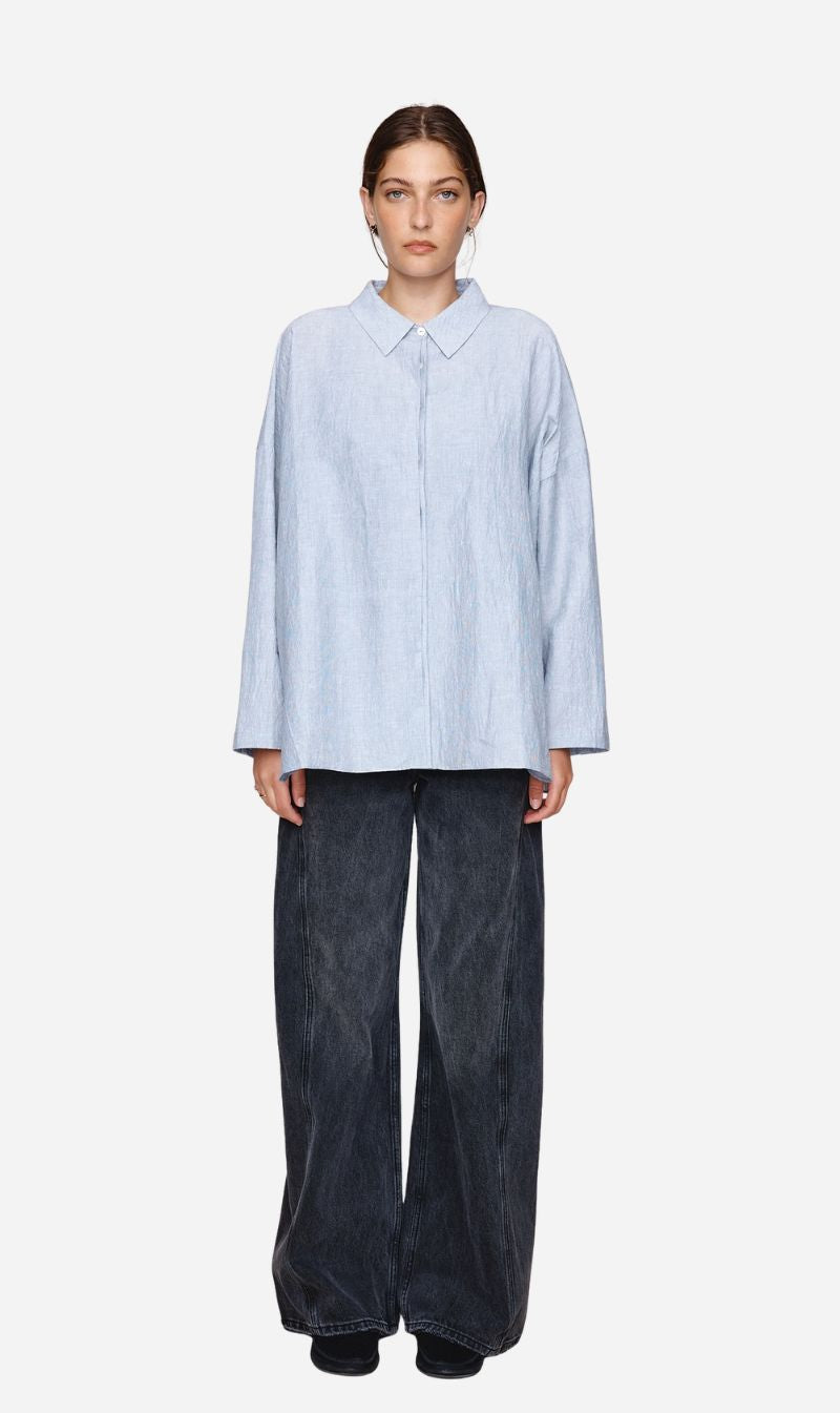 Marle | Freddy Shirt - Charcoal Stripe