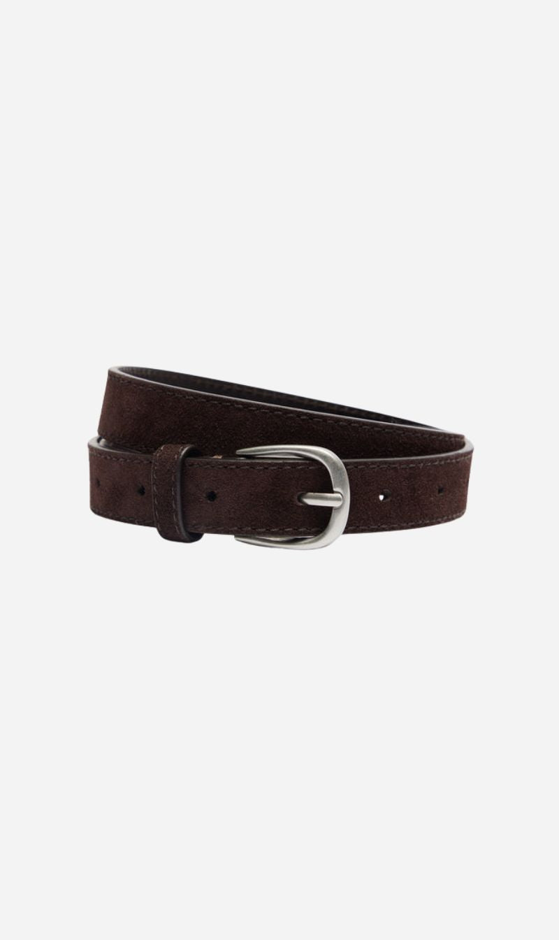 Assembly Label | Slim Suede Belt - Ganache