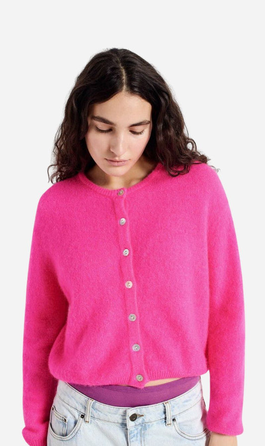 American Vintage | Vitow Cardigan - Fluro Pink Melange
