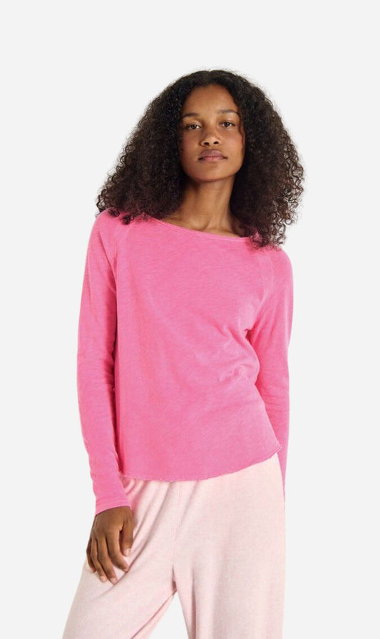 American Vintage | Sonoma Long Sleeve T.Shirt - Fluro Acid Pink