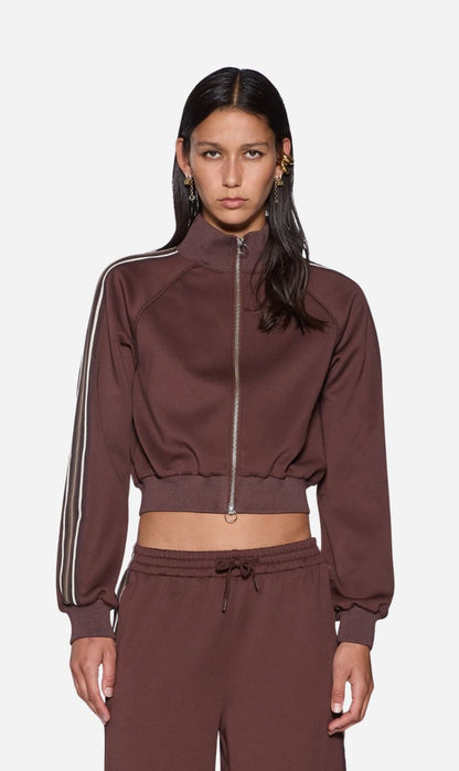 Ksubi | Cropped Zip Trak Top - Mocha
