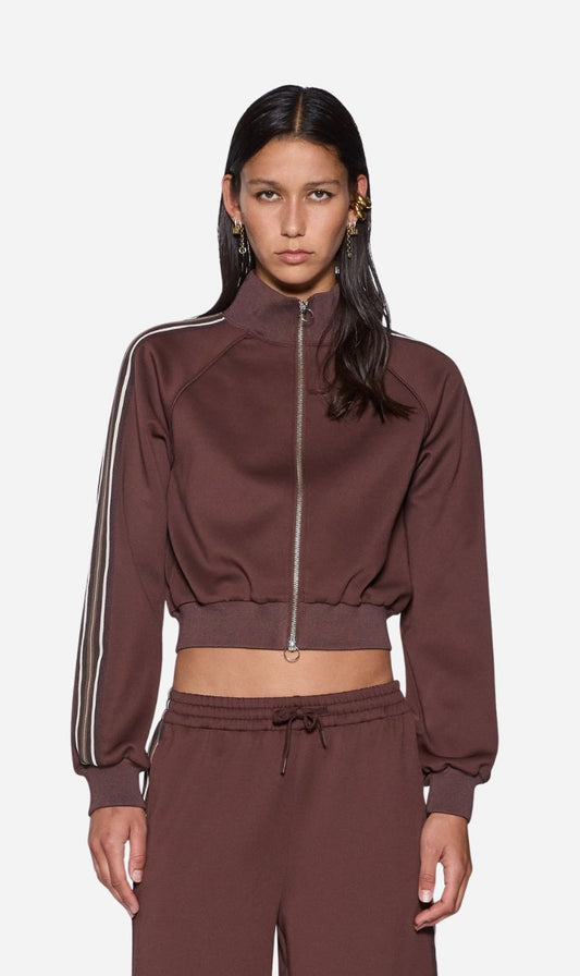 Ksubi | Cropped Zip Trak Top - Mocha