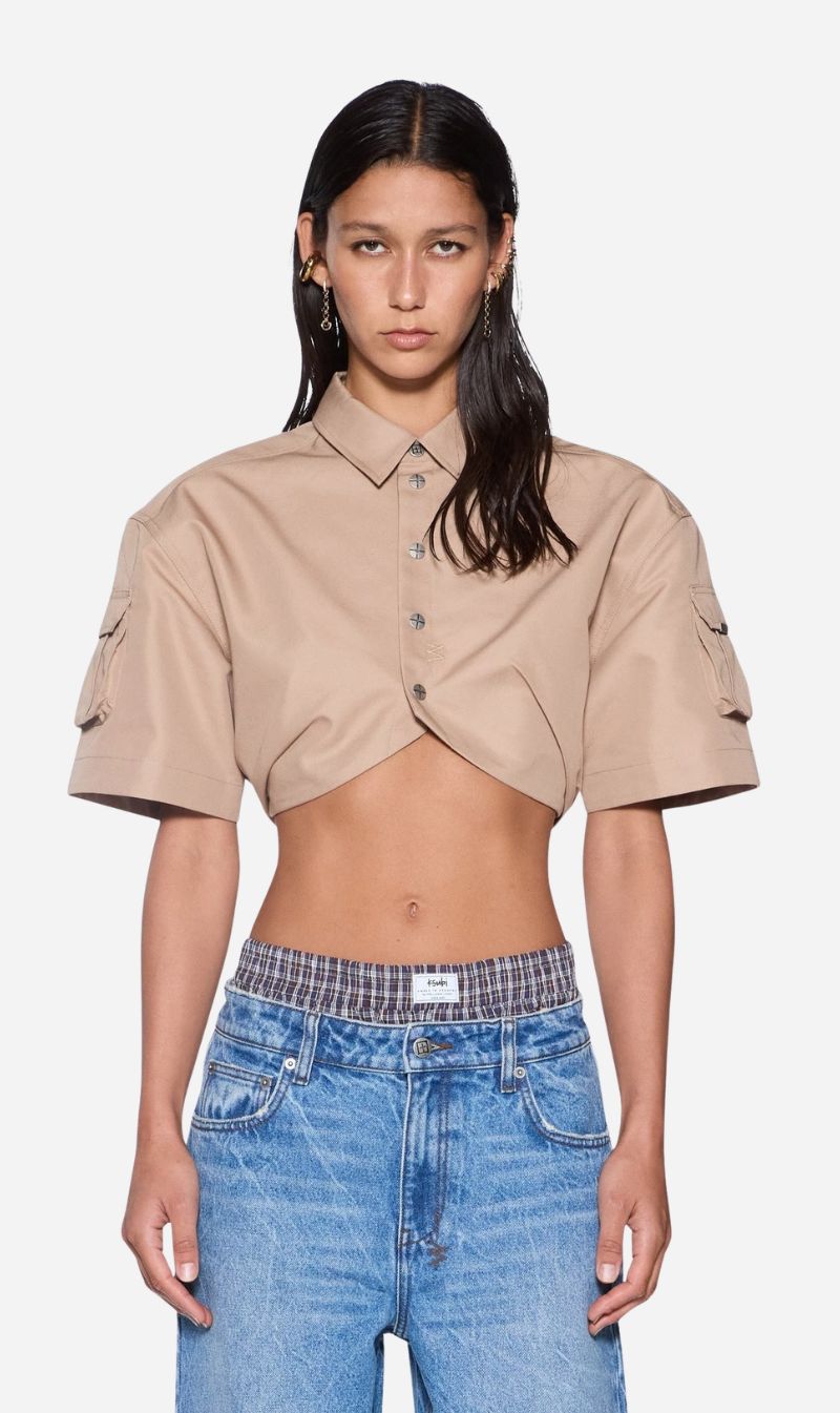 Ksubi | Barker Crop Ss Shirt - Tan