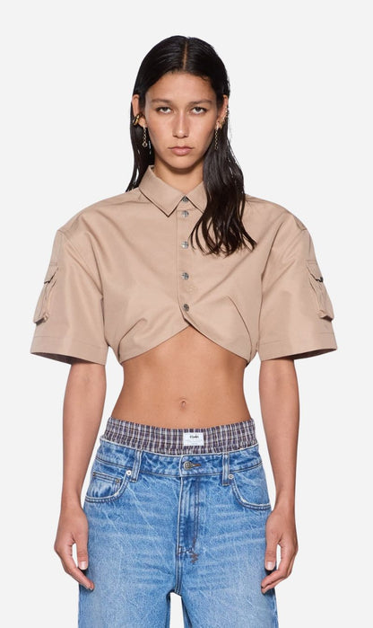 Ksubi | Barker Crop Ss Shirt - Tan