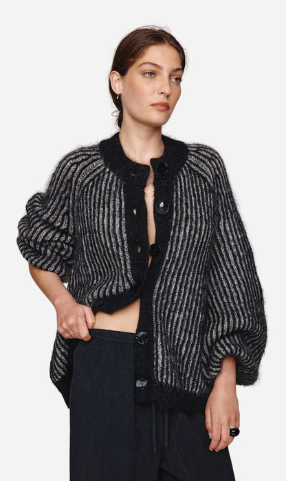 Marle | Jasper Cardigan - Black / Greige