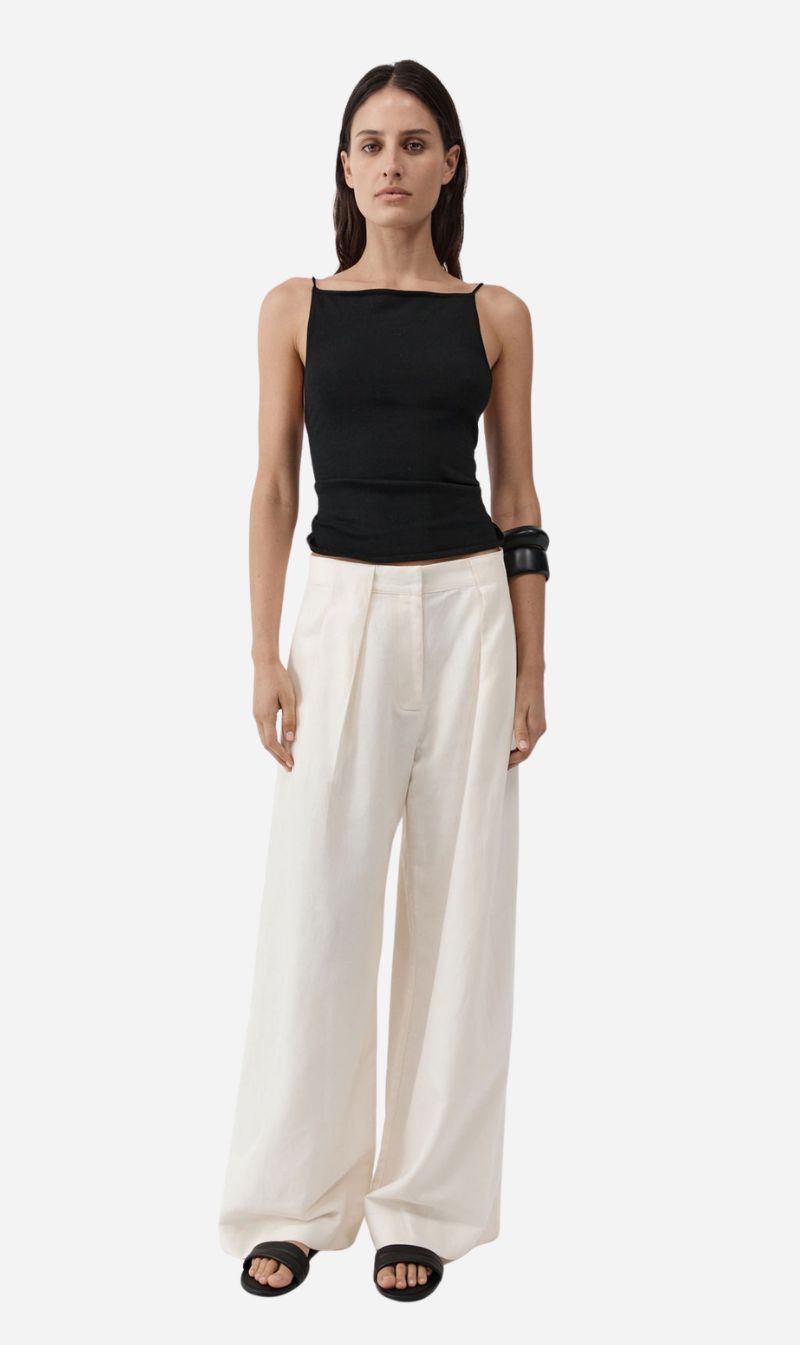 St Agni | Twist Back Knit Top - Black