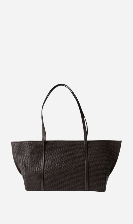 St Agni | Woven Bateau Tote - Coffee