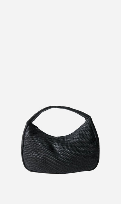 St Agni | Woven Large Bon Bon Bag - Black