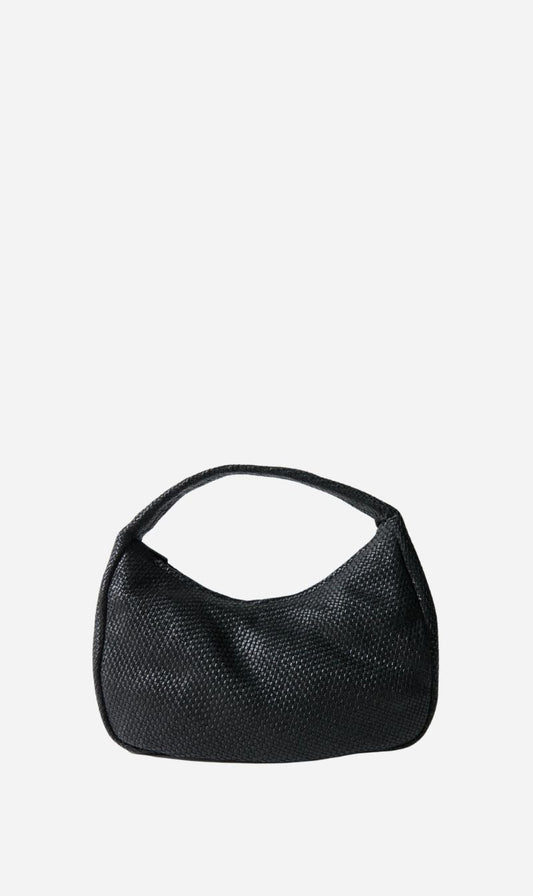 St Agni | Woven Large Bon Bon Bag - Black