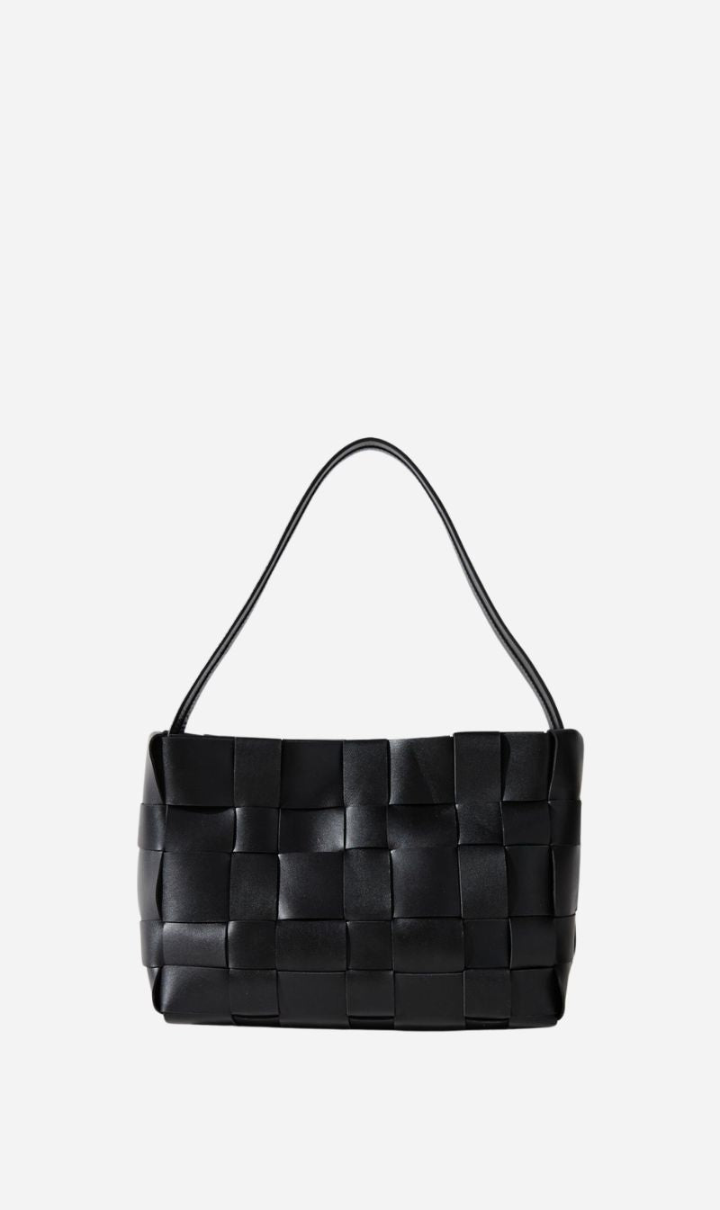 St Agni | New Woven Mini Tote - Black
