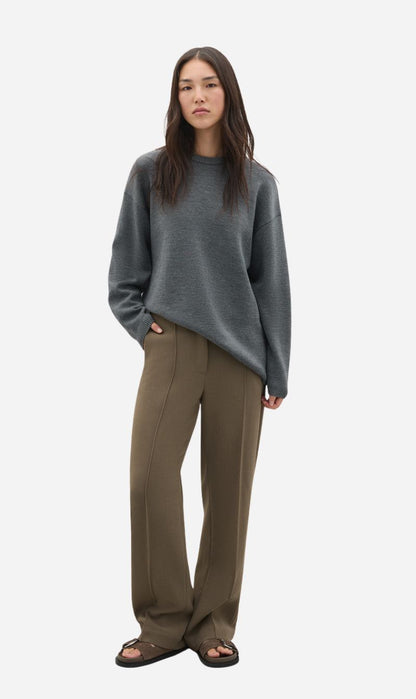 A.Emery | Reid Crew Knit - Mid Grey Melange