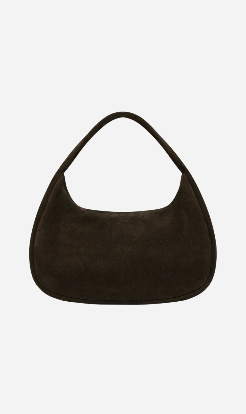 St Agni | Suede Large Bon Bon Bag - Coffee