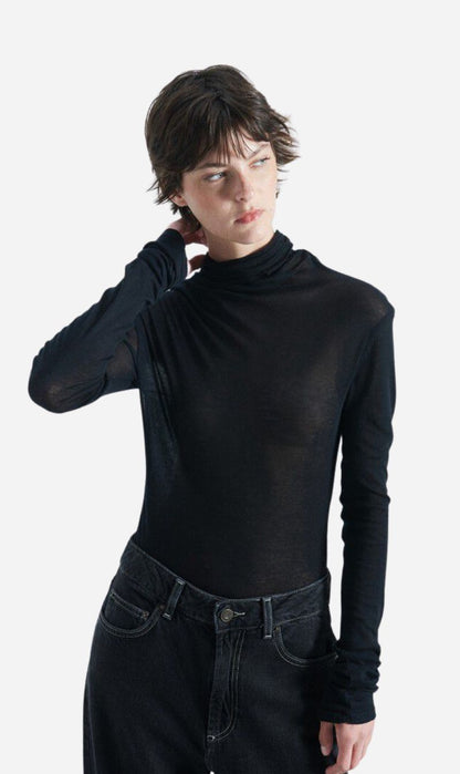 American Vintage | Massachusetts Long Sleeve T.Shirt - Black