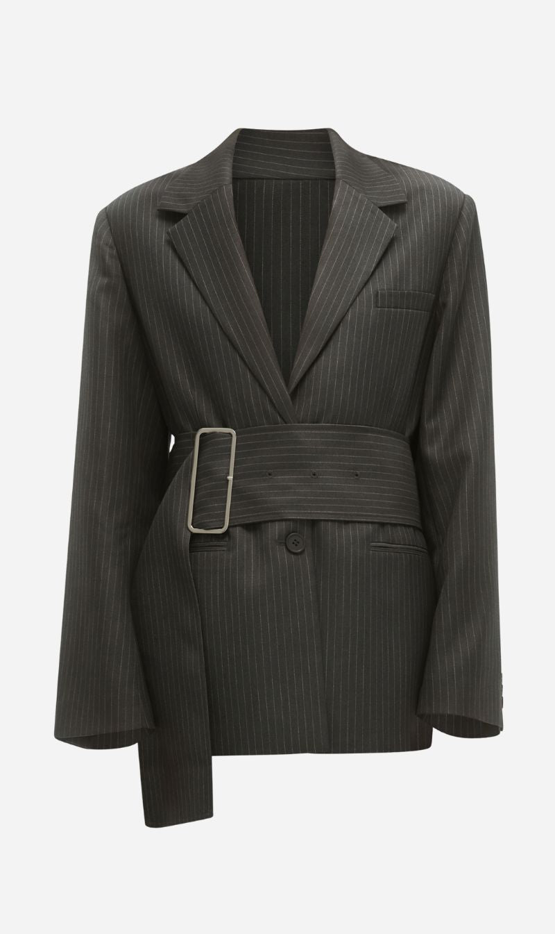 One Of Others | Margot Blazer - Grey Pinstripe