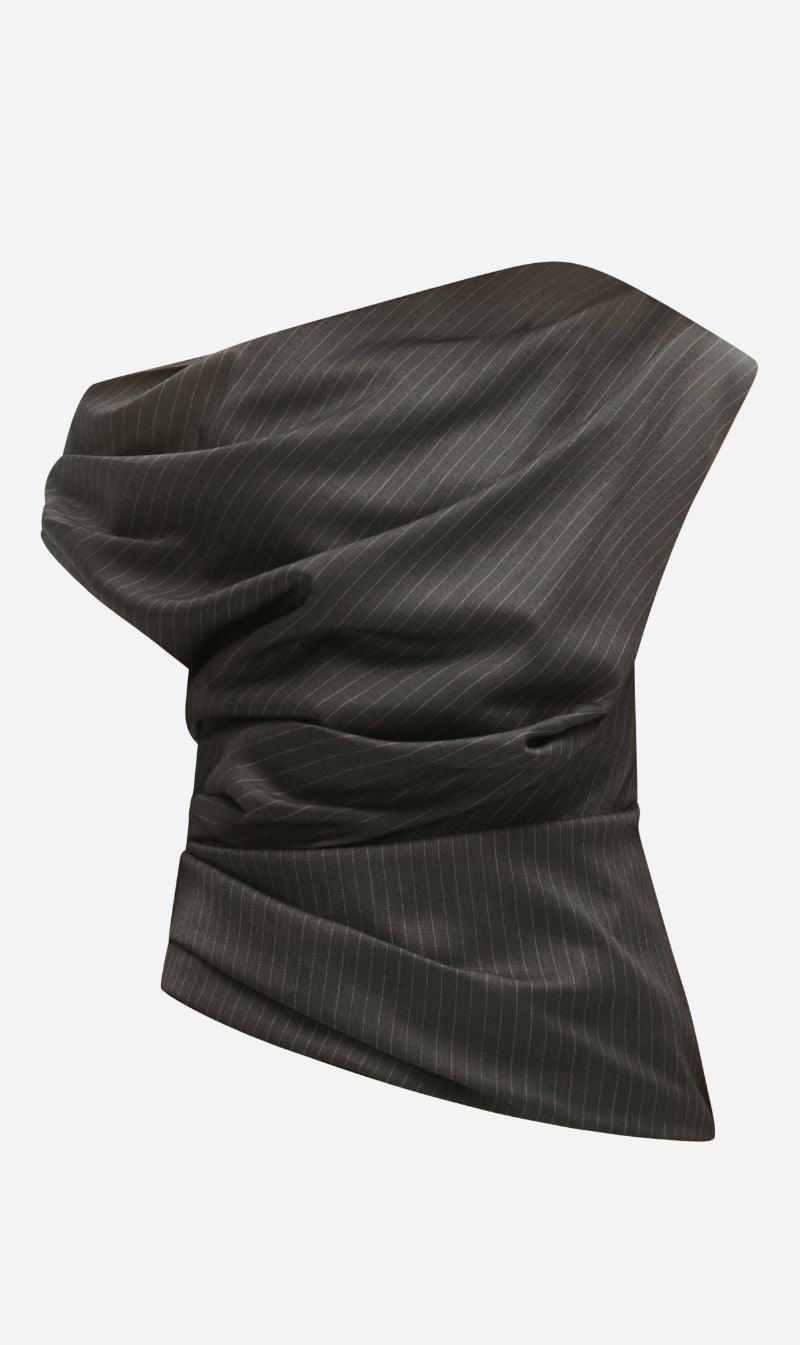 One Of Others | Pallas Top - Grey Pinstripe