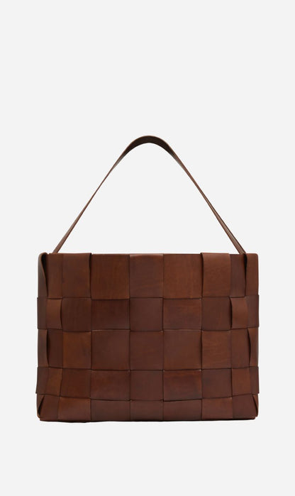 St Agni | Woven Large Tote - Chestnut