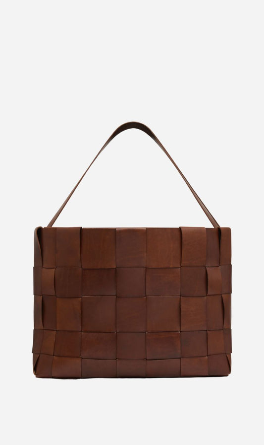 St Agni | Woven Large Tote - Chestnut