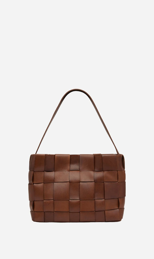 St Agni | Woven Mini Tote - Chestnut