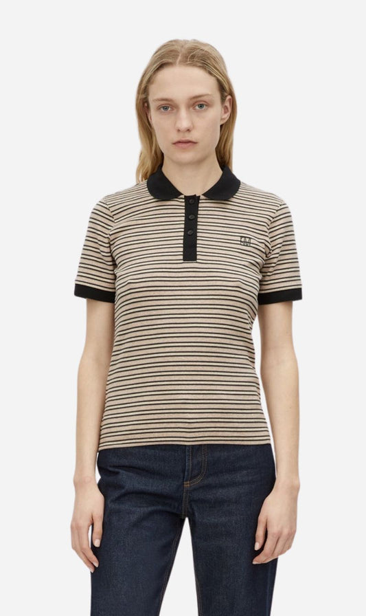 Camilla and Marc | Platinum Short Sleeve Polo - Oat Stripe