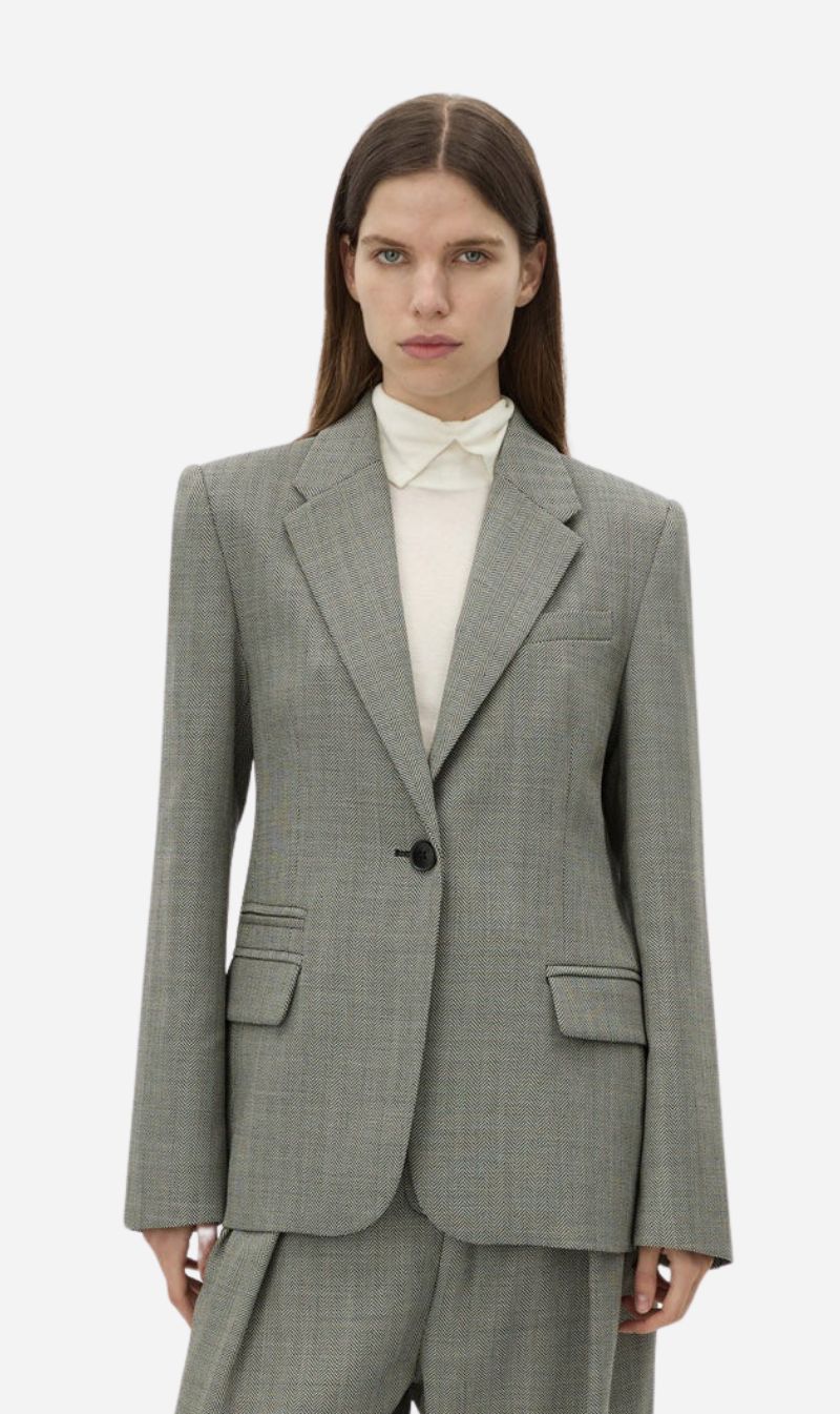 Camilla and Marc | Ren Single Breasted Blazer - Charcoal Herringbone