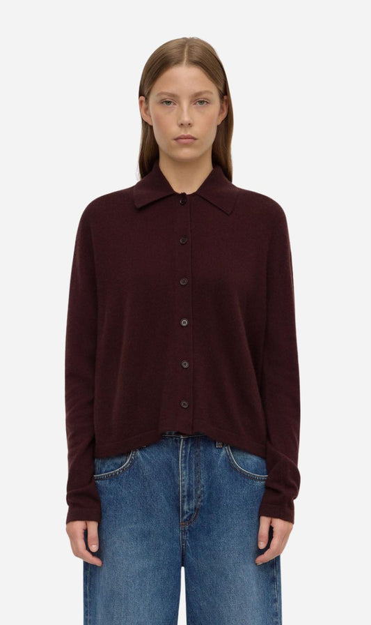 Assembly Label | Wool Cashmere Knit Cardigan - Dark Merlot