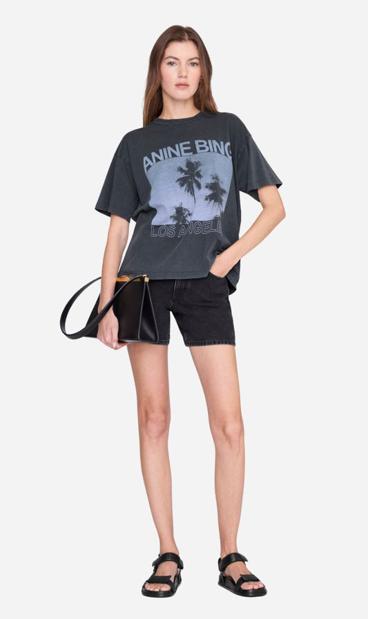 Anine Bing | Cade Tee Palms - Washed Grey