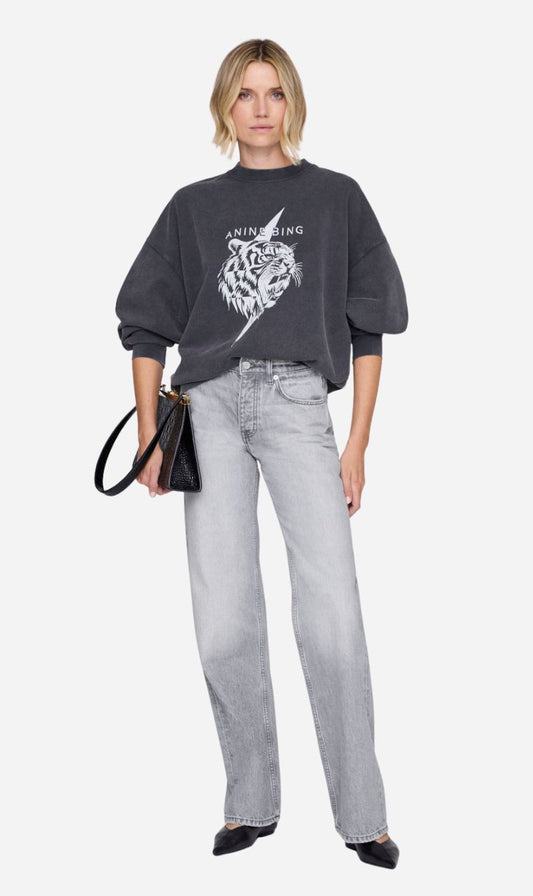 Anine Bing | Miles Sweatshirt Tiger - Vintage Black