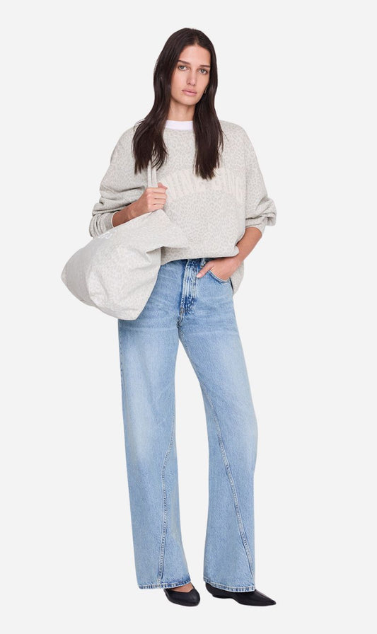Anine Bing | Miles Sweatshirt Anine Bing - Washed White Leopard
