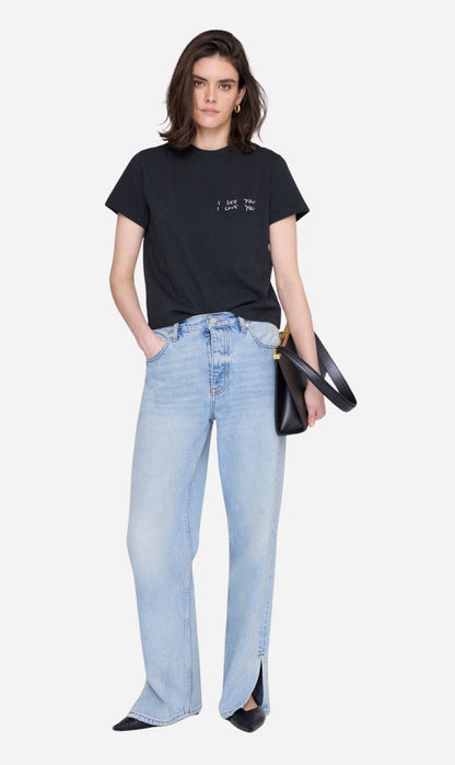 Anine Bing | Shelley Tee I See You I Love You - Black