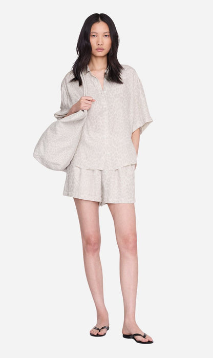 Anine Bing | Coco Shirt - Washed White Leopard