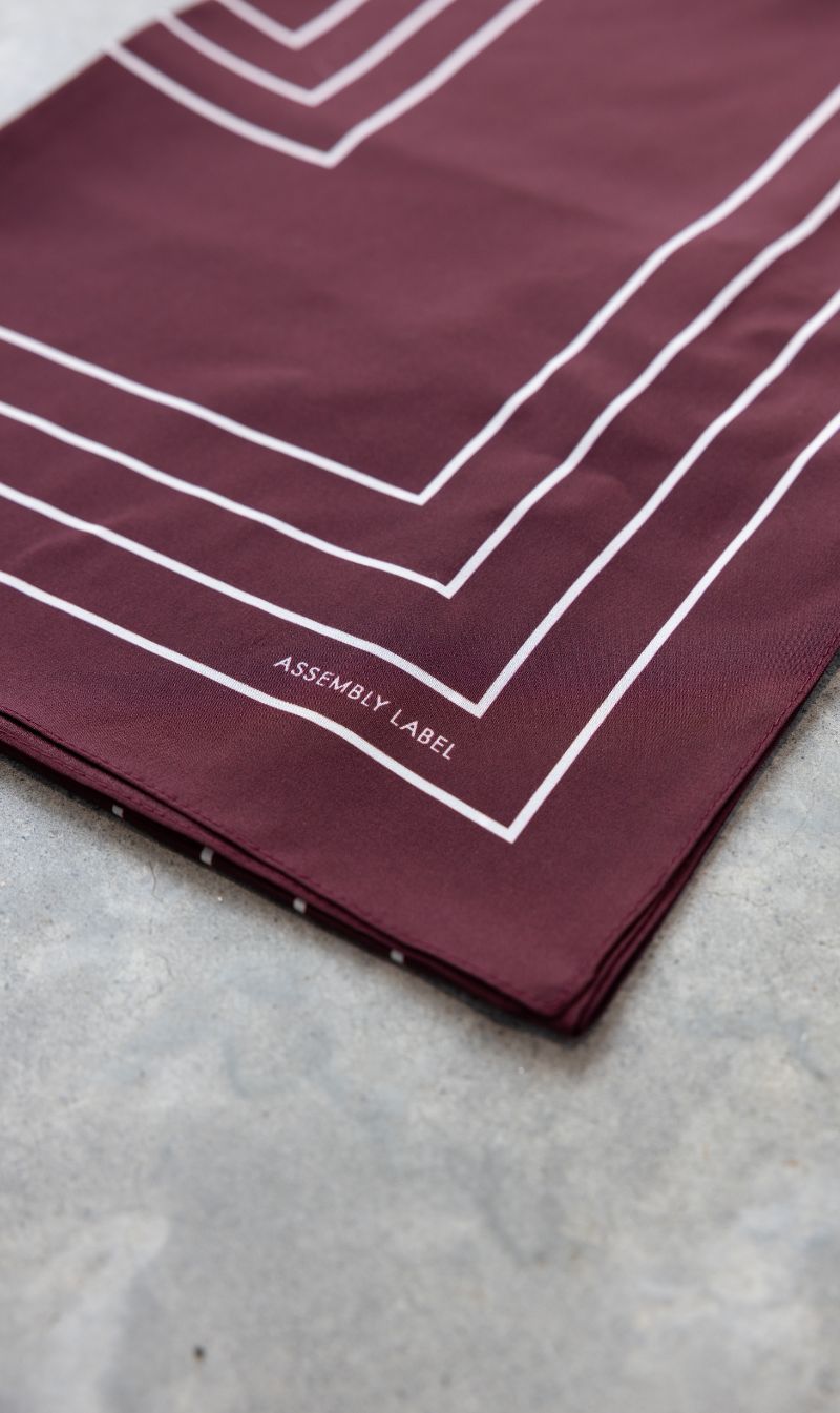 Assembly Label | Silk Square Scarf - Merlot