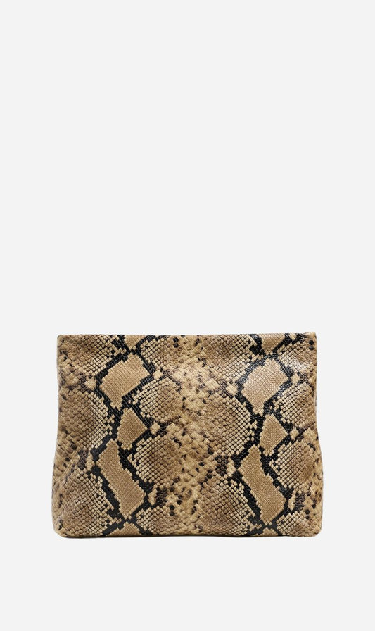Nili Lotan | Jerry Clutch - Taupe Snakeskin