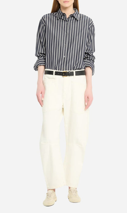 Nili Lotan | Yorke Shirt - Charcoal Stripe
