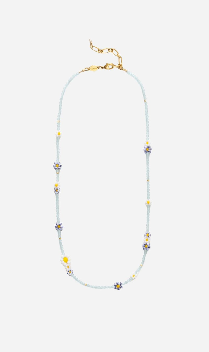 Anni Lu | Bluebell Bloom Necklace - Soft Blue