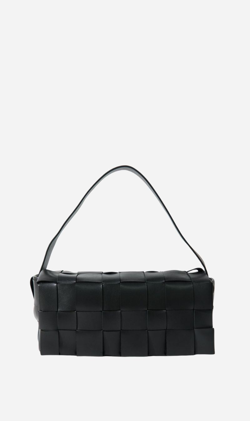 St Agni | Woven Envelope Slim Tote - Black