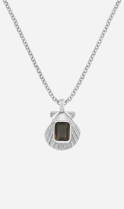 Zoe & Morgan | Alara Necklace - Silver Smokey Quartz