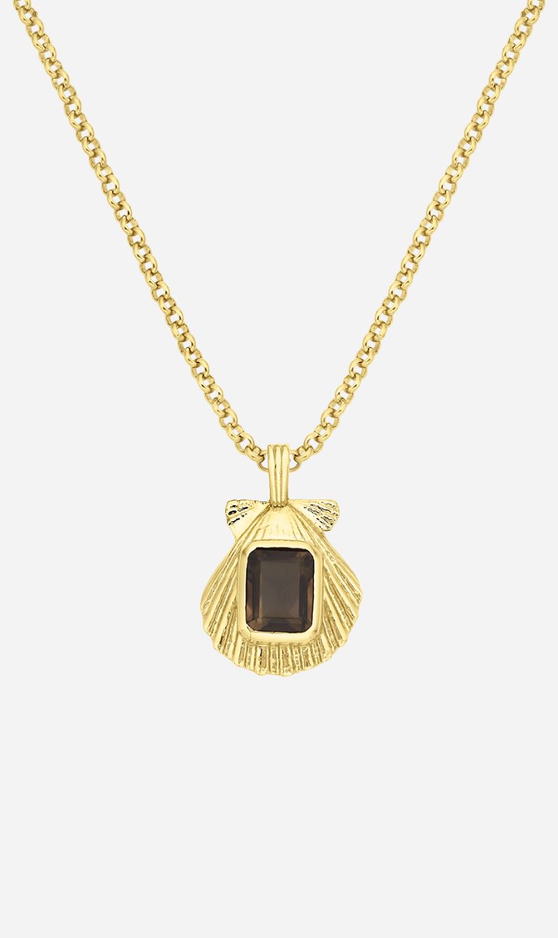 Zoe & Morgan | Alara Necklace - Gold Smokey Quartz