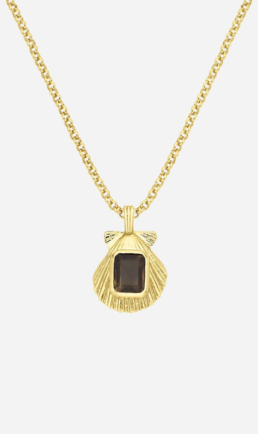 Zoe & Morgan | Alara Necklace - Gold Smokey Quartz