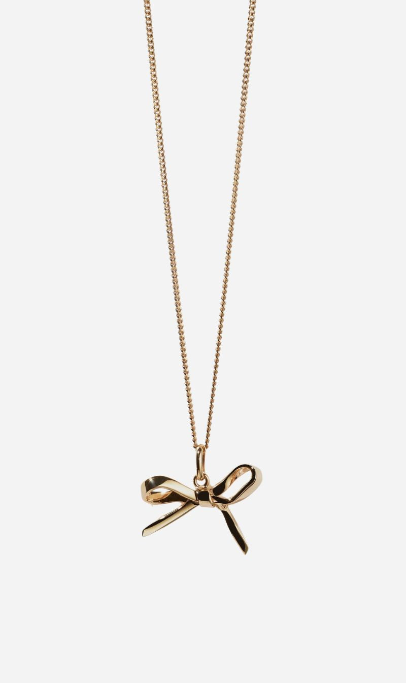 Meadowlark | Bow Charm Necklace - Gold Plated
