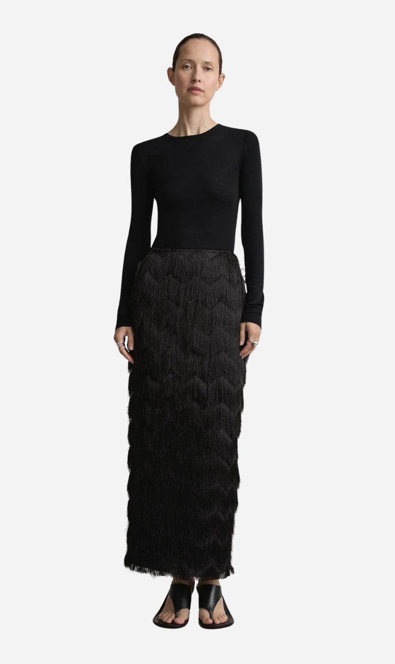 A. Emery | Innes Fringed Skirt - Black
