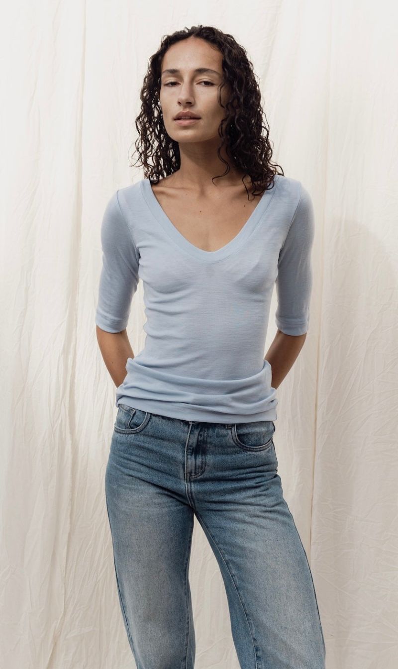 Dominique Healy | Uma Tee - Baby Blue