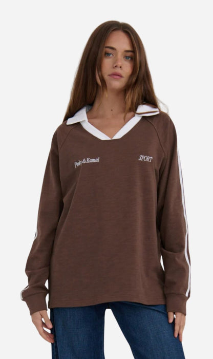 Pinky & Kamal | Long Sleeve Sport Jersey - Brown