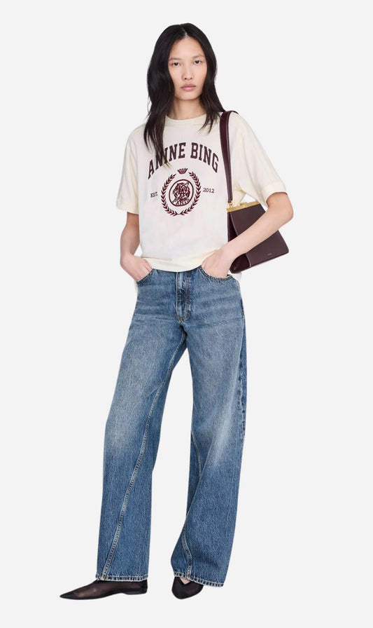 Anine Bing | Jaylin Tee Collegiate - Cream
