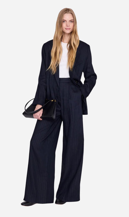 Anine Bing | Paola Trouser - Navy Pinstripe