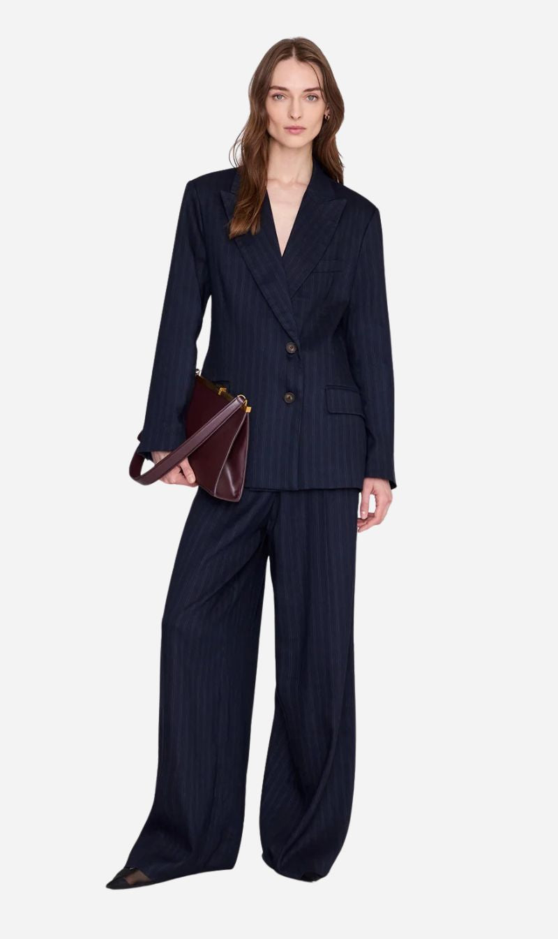 Anine Bing | Aretha Blazer - Navy Pinstripe