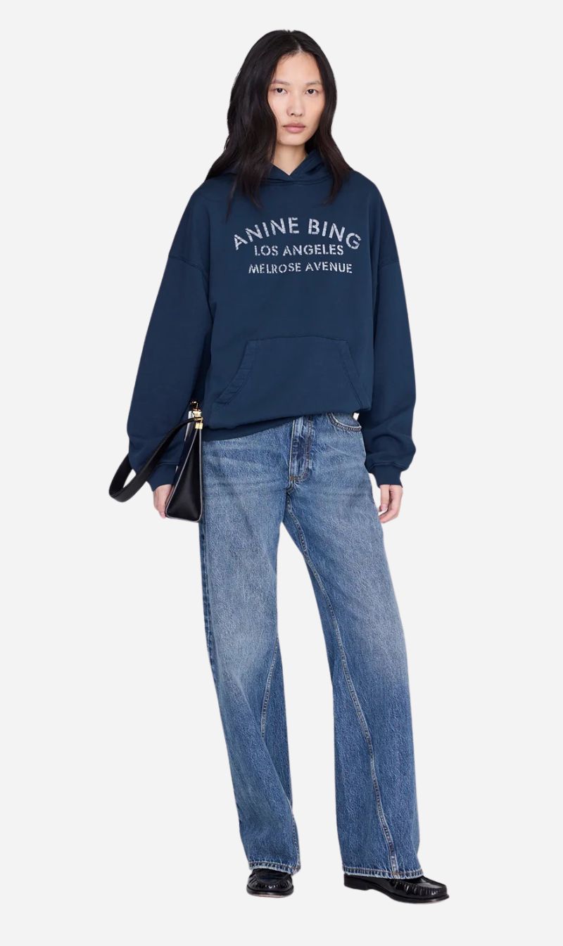 Anine Bing | Harvey Sweatshirt Melrose Stencil - Navy