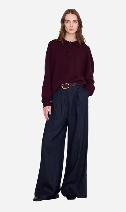 Anine Bing | Lee Polo Sweater - Fig