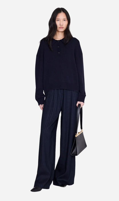 Anine Bing | Lee Polo Sweater - Navy